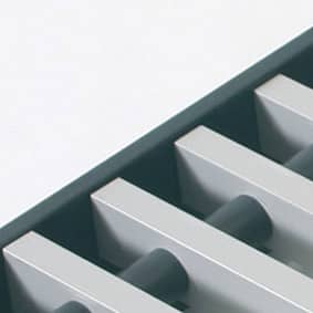 Convectorrooster vervaardigd uit grijs aluminium