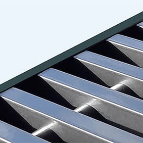 Rolrooster vervaardigd uit 'RVS Look' aluminium